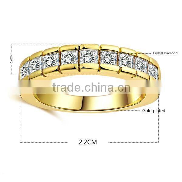 New Arrivals Green Copper Square Crystal Ring Design