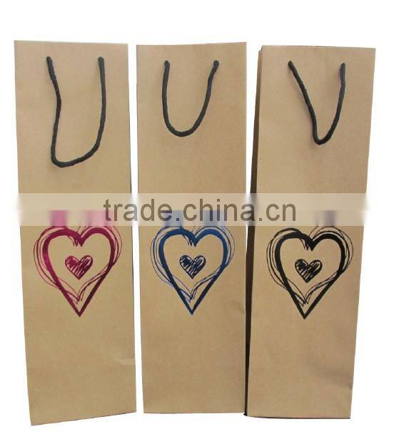 brown kraft wine gift bag with logo