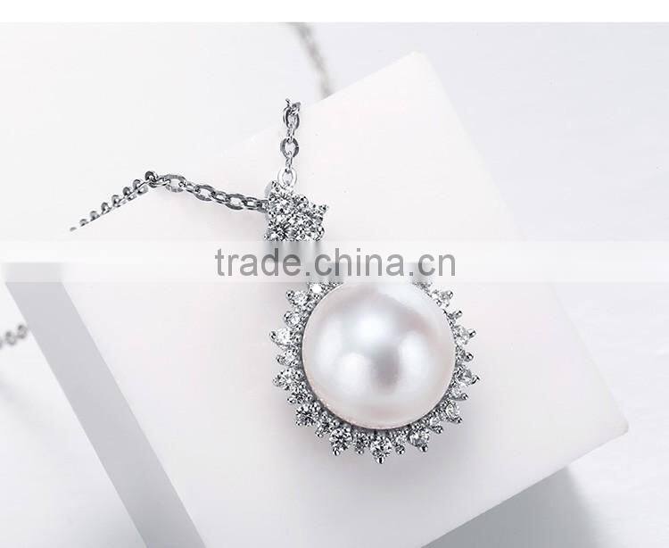 high quality women's big pearl jewellery in silver