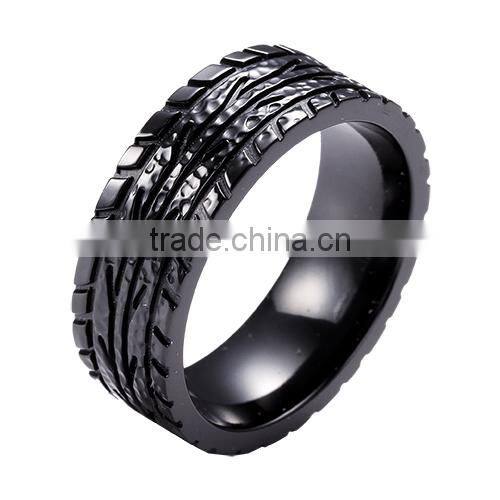 Distinctive black titanium ring