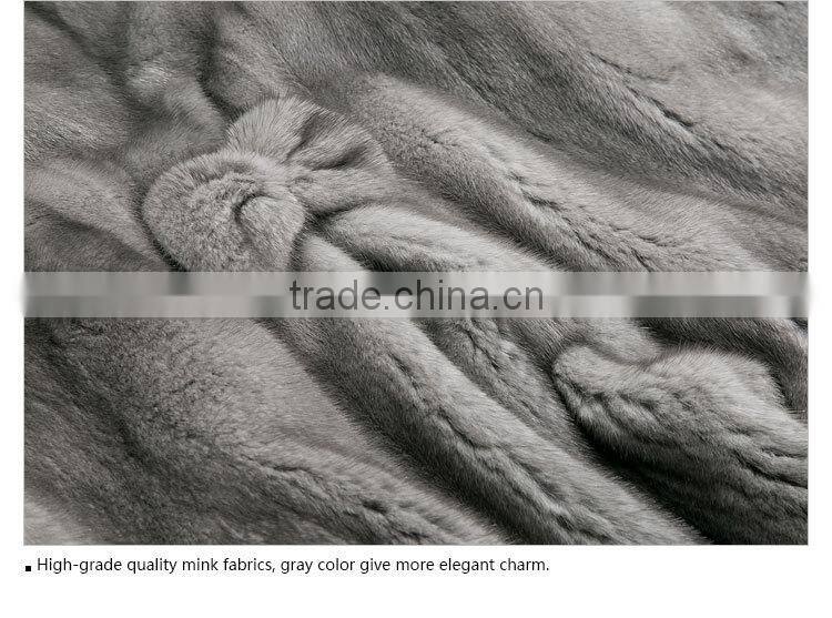 factory OEM raw natural mink fur coat for outerwear
