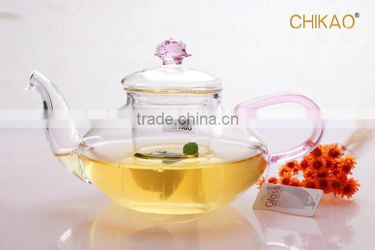 teapot and cups/hand made glass tea set