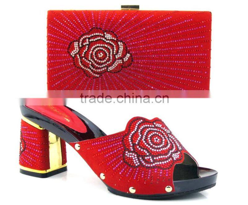 African dress shoes and bag set flower design shoes and matching bags