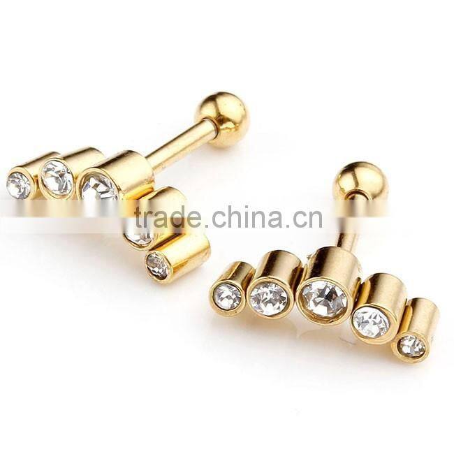 The fresh tunnel plugs stainless steel ear cartilage earrings jewelry fashion earrings
