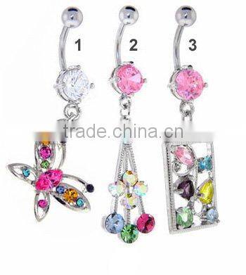 Charms pendants dangle navel rings stainless steel body jewelry