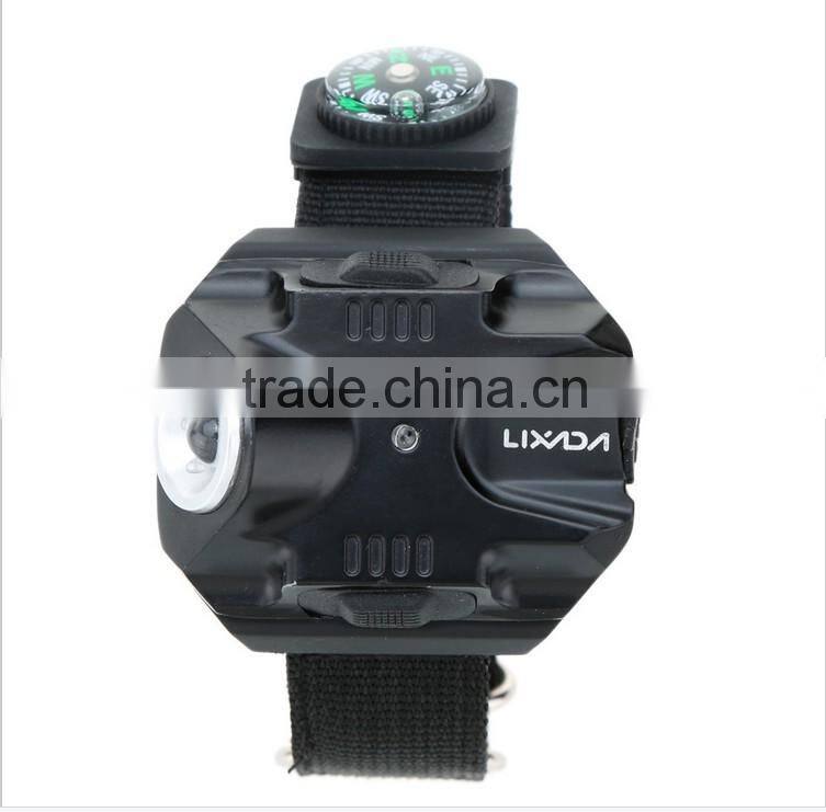 New Portable 3W LED Wrist Watch Flashlight Torch Light USB Charging Wrist Model Tactical Rechargeable Flashlight