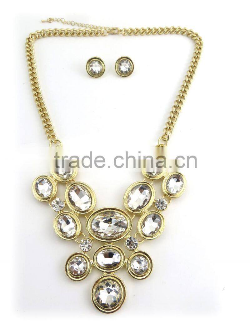 Newest design 22k gold kundan necklace set