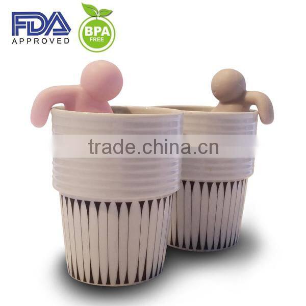 Silicone Mr and Mrs Tea infuser - loose leaf herbal tea strainer for a mug or cup