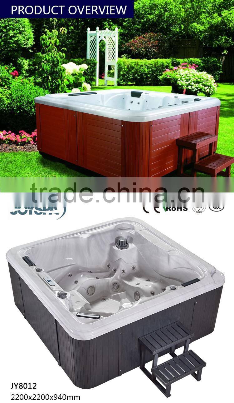 New Arrival 5 Person Square 2 Lounger 61 Jets Acrylic Luxury Bubble Spa Bath JY8012