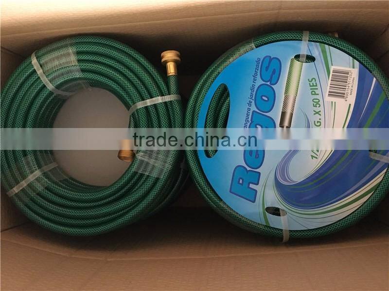 PVC Plastic hose 1/2'' 5/8'' America/USA Strandard brass fittings garden hose