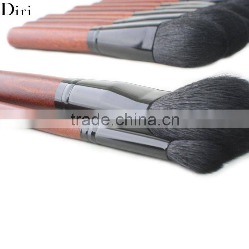 Angled Cosmetic Eye Brow Brush with Different colors Wood Handle Eyeshadow Makeup Brush