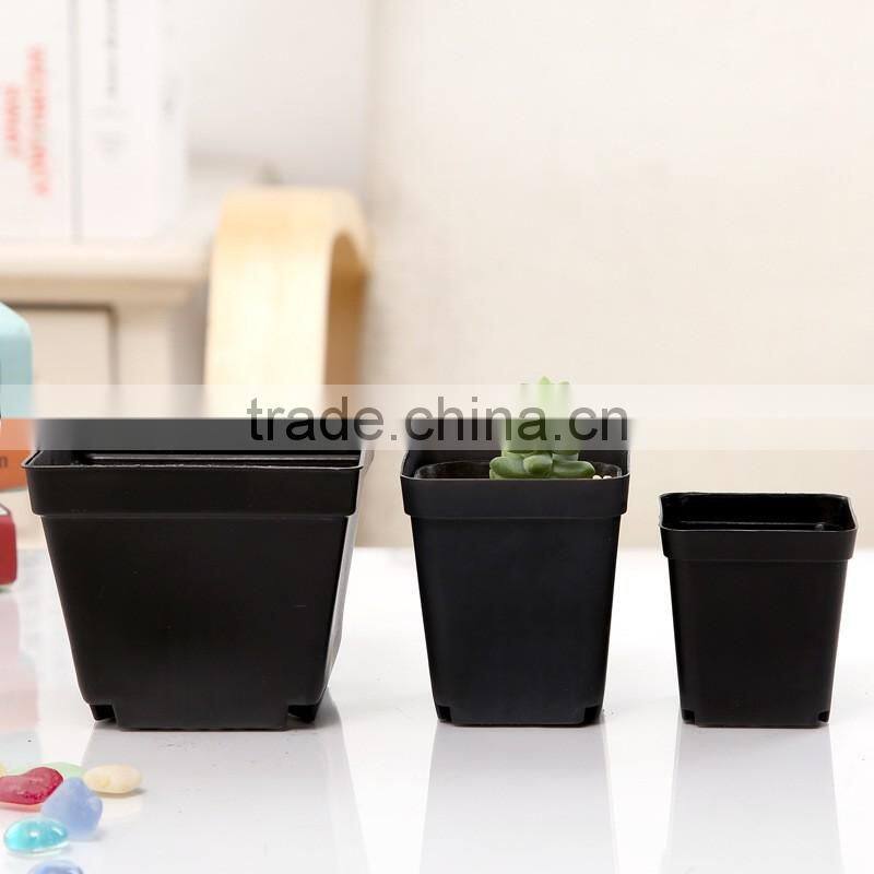 Top Quality square black plastic flower nursery pots 6*6.5CM
