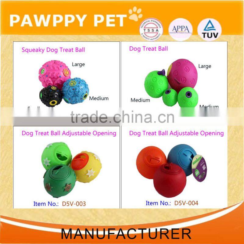 2015 Hot Sell Treat Food vinyl Ball Toy for dogs