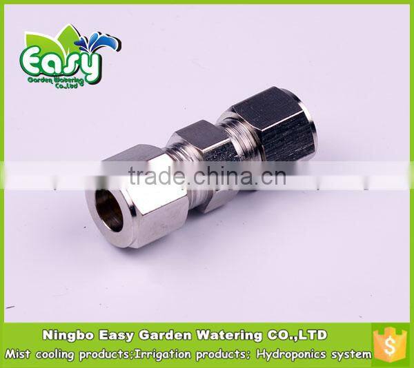 3/8'' Stainless steel OD coupling connector. Pipe joint for mist cooling system. Ideal for 9.5MM outter dia tubing