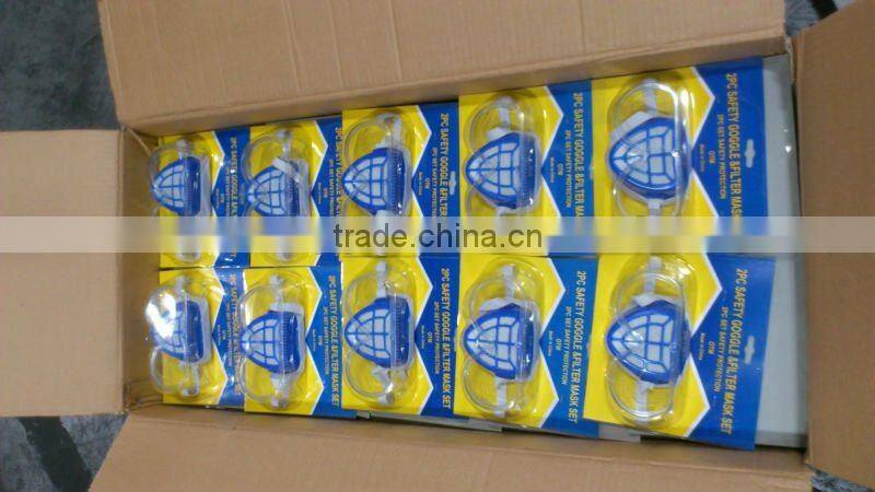 2pcs safety goggle and filter mask set