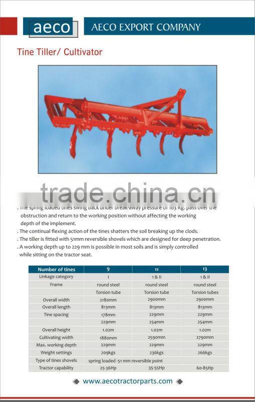 tractor mounted Tine Tillers