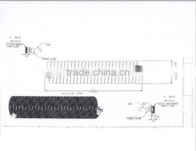 7/16" Black Coil Water Tube With 3/4'' N.H.75 Fitting Ends,Pneumatic fitting