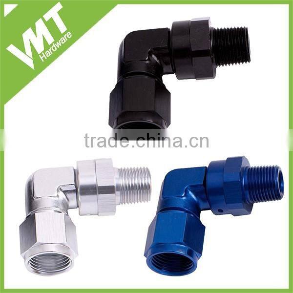 VMT industry 90 degree 1/2" NPT swivel to male AN8 flare fittings with O-ring