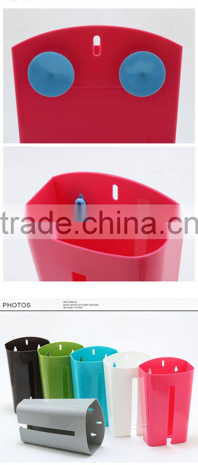 Wall mounted rubbish garbage plastic shopping bag storage box holder