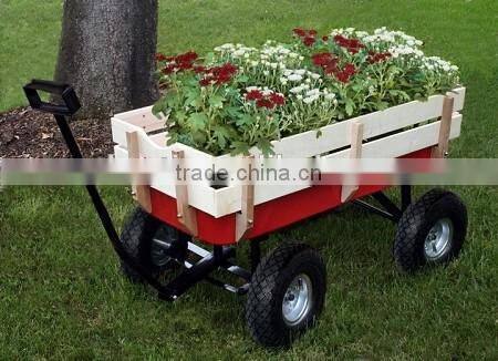 Wood & Steel Material and Four-wheel Wheel Kids wagon