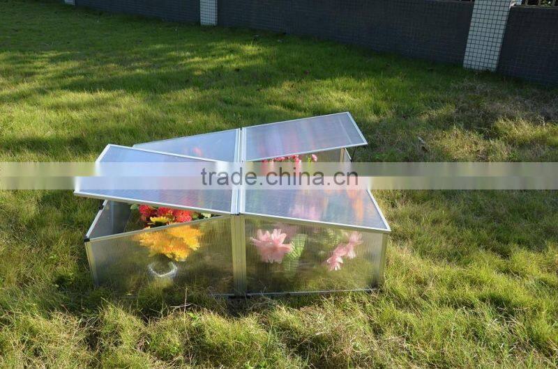 No tool installation low cost 4mm polycarbonate mini cold frame greenhouse for home and garden