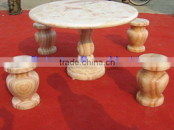 Handcarving marble bench