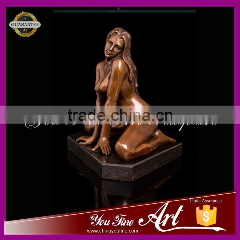 metal erotic female statues in bronze