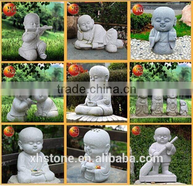 Lovely shaolin little monk buddha statue sleep on stone