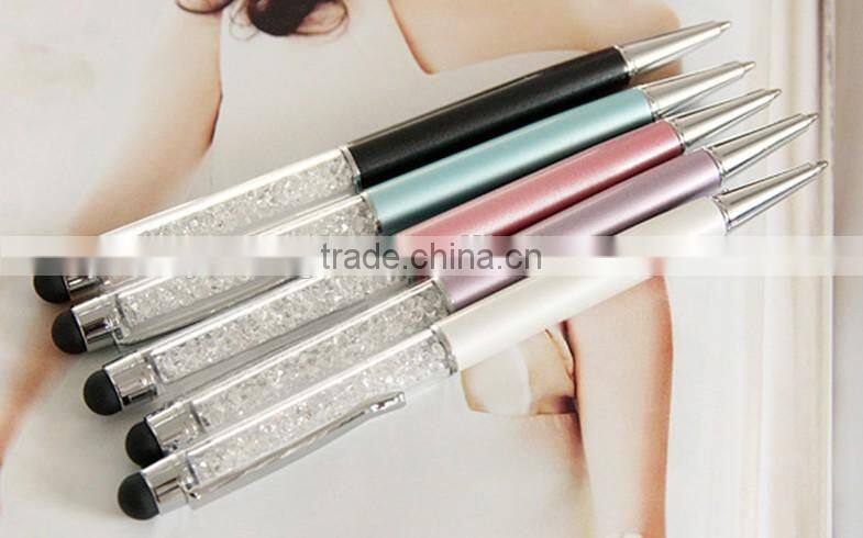 Logo printed twist crystal stylus pen as giveaway
