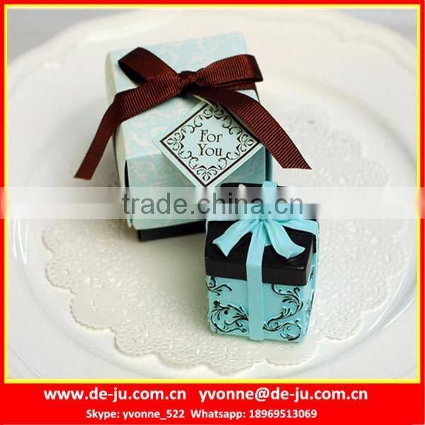 Small Cube Gift Box Hand Printing Cheap Colorful Candle