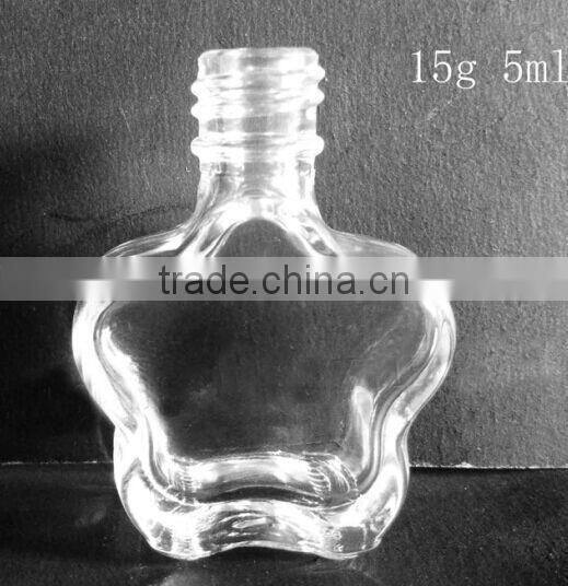 Small 5ml petal shaped glass bottle for nail polish, nail polish glass bottle wholesale