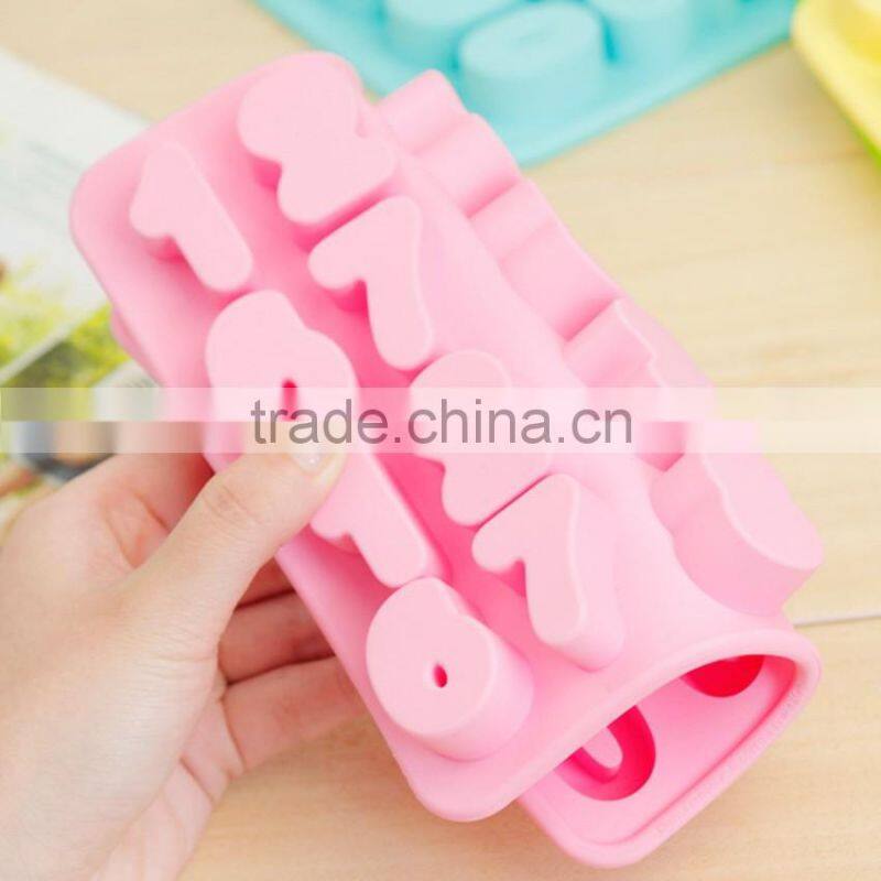 Hot selling number shaped silicone ice cube tray