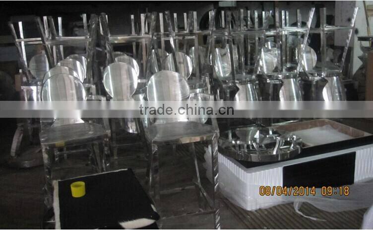 B133G luxury stainless steel bar furniture bar table and bar chair