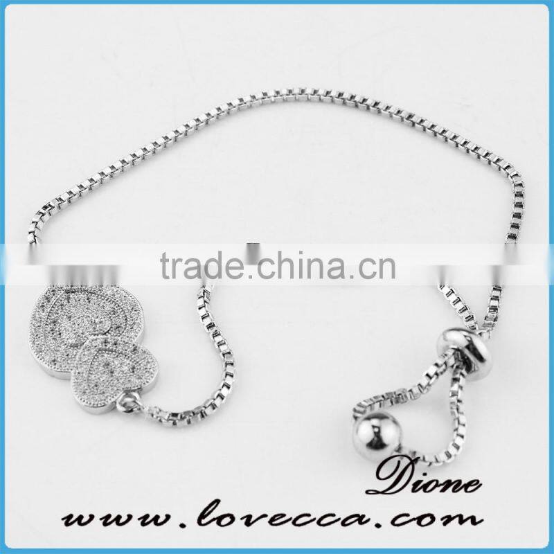 White gold plated wedding jewelry bracelet bridesmaid gift micro pave zircon jewelry bracelet