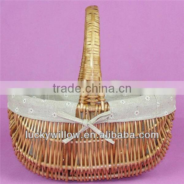 2014 new designs cheap wicker basket with handle liner