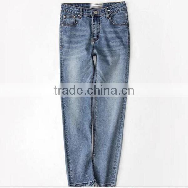 2017 summer latest design mid waist black skinny holes denim pants elastic pant for women