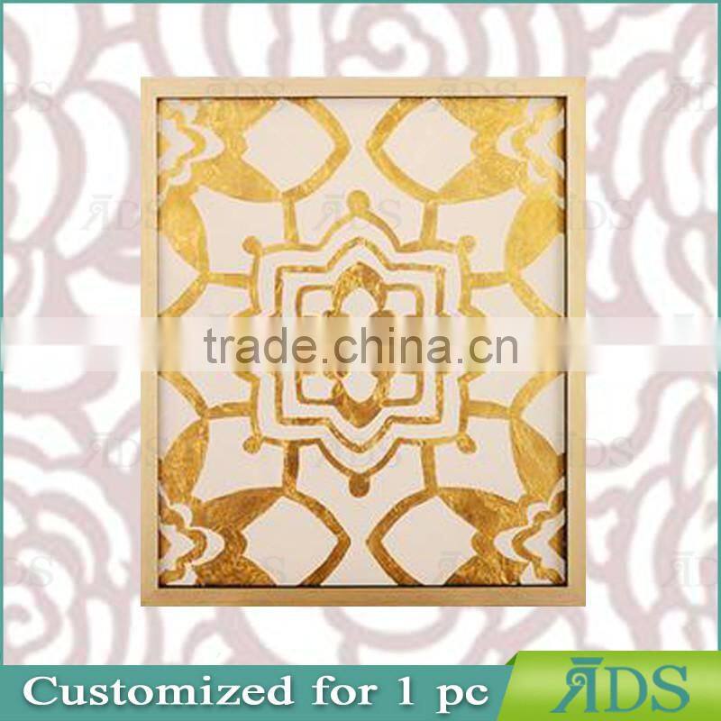 Framed Handmade carve pattens with gold leaf MDF wall art