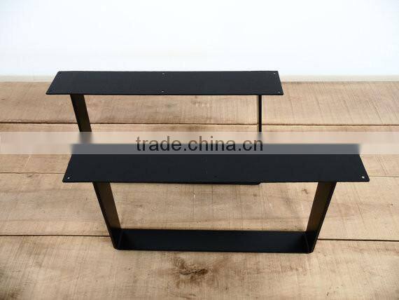 2017 hot new products thin steel black metal bench leg with wood table