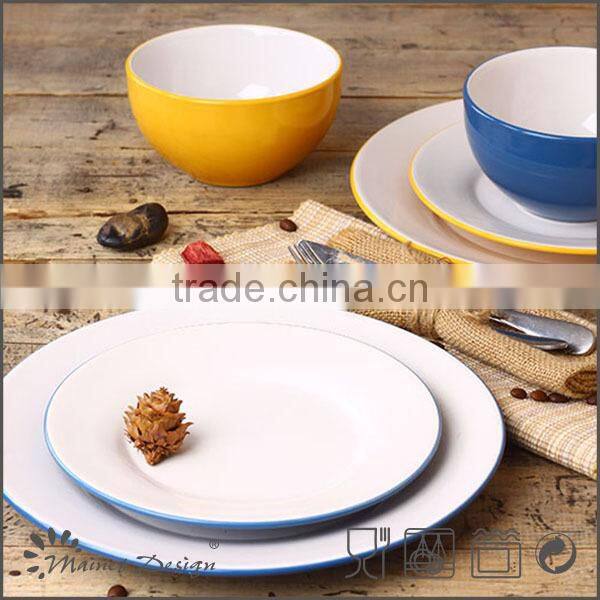 18pcs two-tone color ceramic dinner set