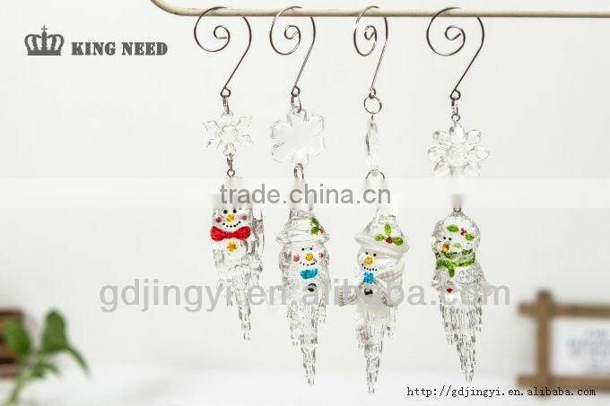 acrylic snowman head icicle Xmas hanging decorations