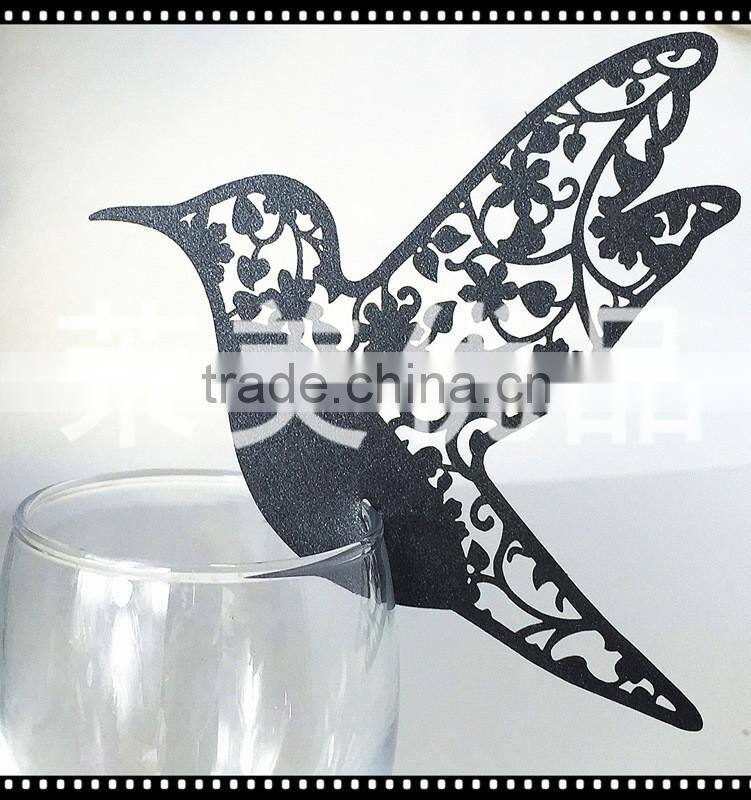 paper wine glass card laser cut wedding invitation card