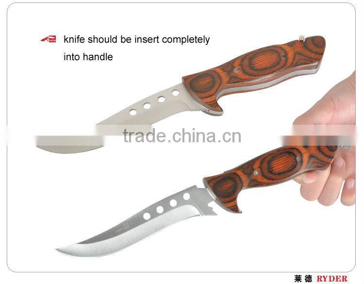 USA best selling wood hunting knife with 2 blade saw axe in outdoor