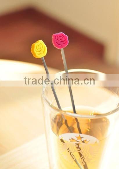 High Quality 2 Pieces Per Set Stainless Steel With Silicone Coffee Stirrer