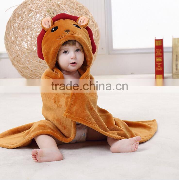 Wholesale animal shape baby bathrobe with hood baby blankets