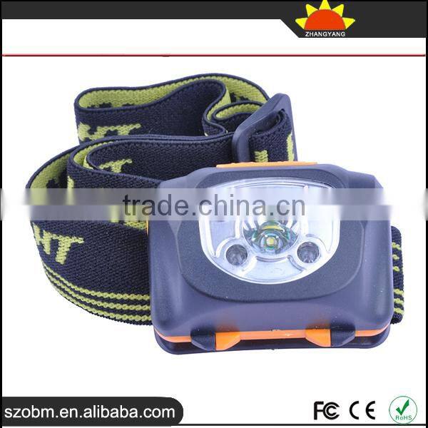 Waterproof 500 Lumens White and Red Light Small Lightweight Foldable LED Headlight with aaa battery