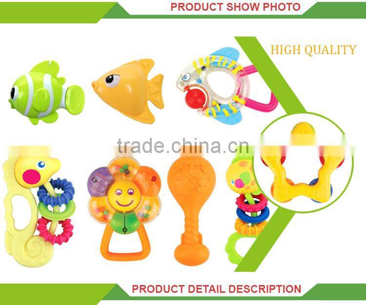 Hot selling cartoon animal toys plastic wholesale baby rattles