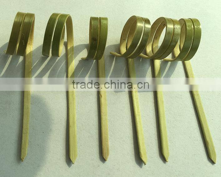 Environmentally-friendly flat bamboo strick skewer for Fruit,Salad,Food,Meat design