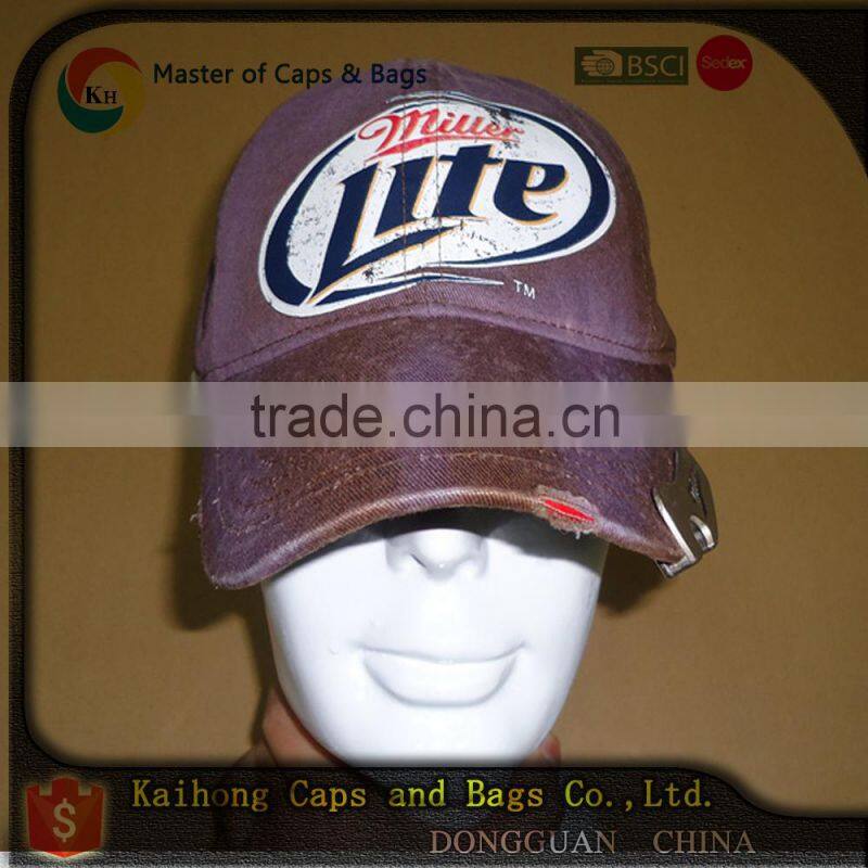 custom beer bottle opener hat with 3D embroidery logo