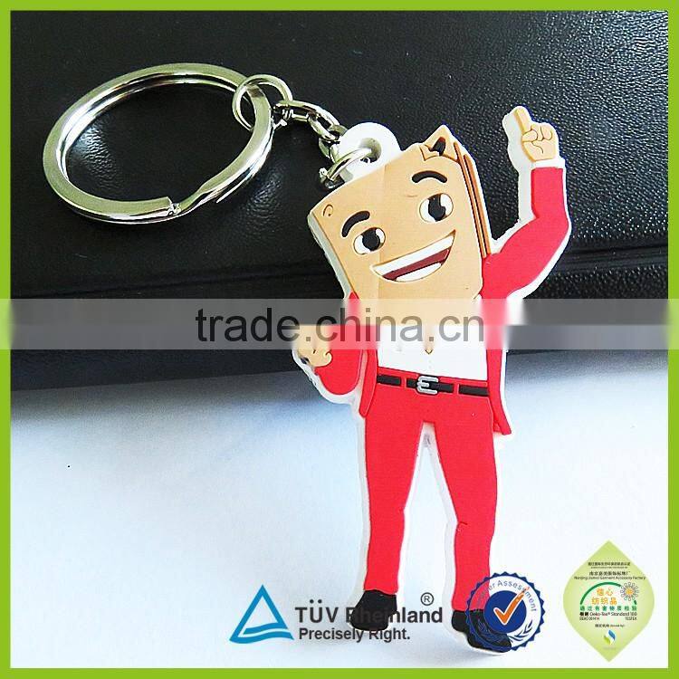 Promotional wholesale pvc keyring custom rubber keychain