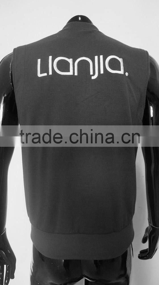 New design slim fit vest with collar YKK zipper